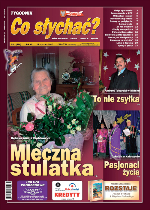 Okładka gazety Co słychać? - nr 2 (484) 2007